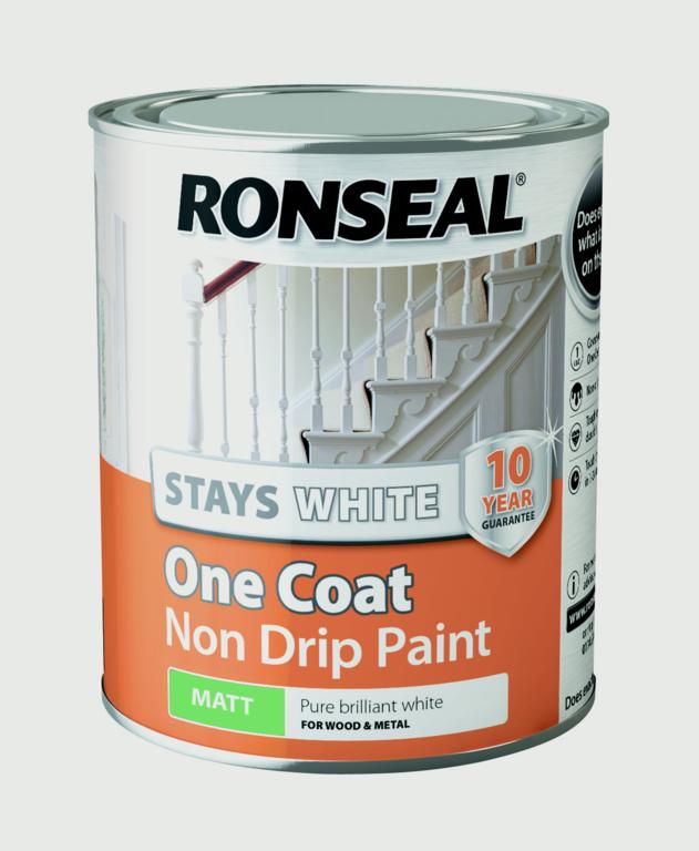 Ronseal Stays White Pintura de una capa que no gotea