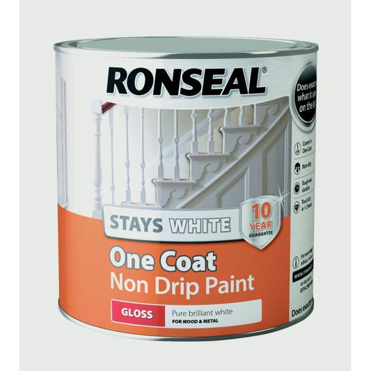 Ronseal Stays White Pintura de una capa que no gotea