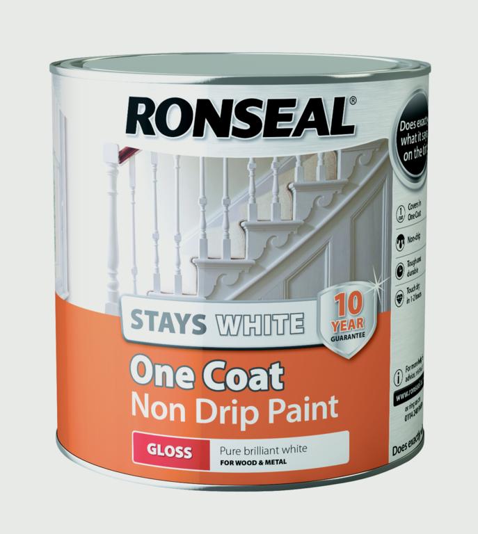 Ronseal Stays White Pintura de una capa que no gotea