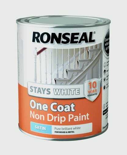 Ronseal Stays White Pintura de una capa que no gotea