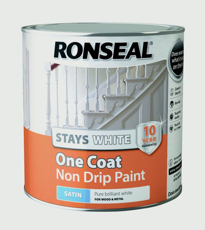 Ronseal Stays White Pintura de una capa que no gotea