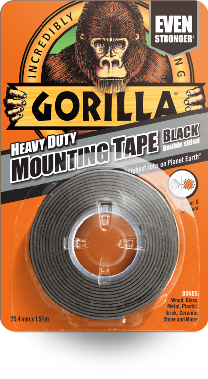 Cinta de montaje de doble cara Gorilla Heavy Duty 1,5 m negra