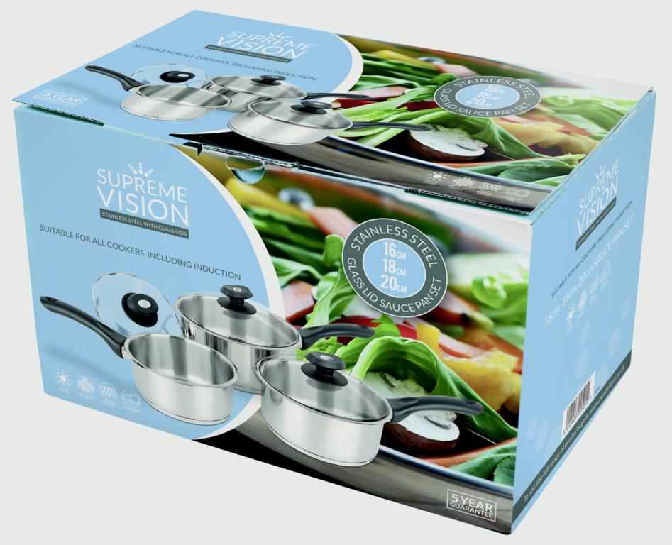 Pendeford Saucepan Set With Lids Stainless Steel