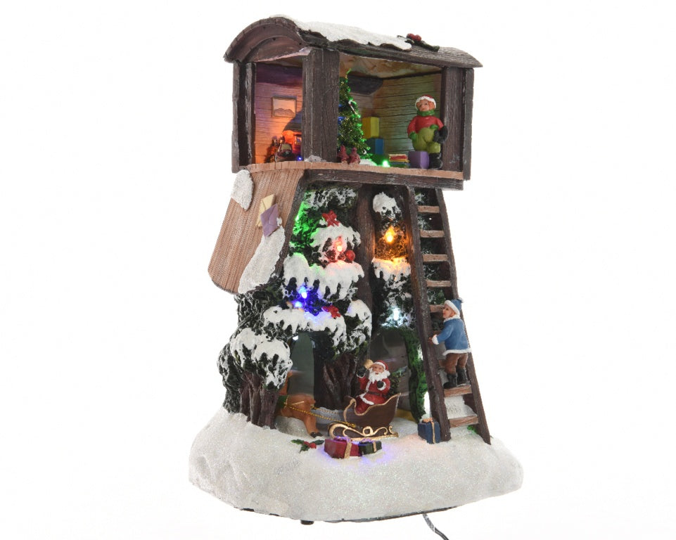 Kaemingk LED Tree House With Santa