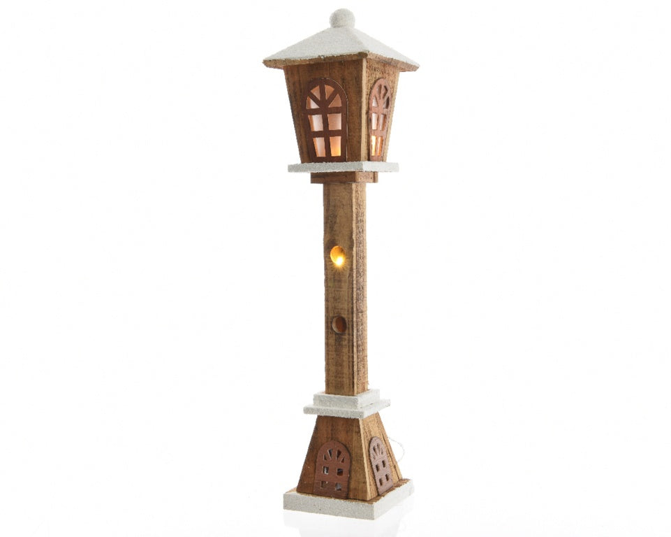 Kaemingk LED Wooden Lamp Post With Timer