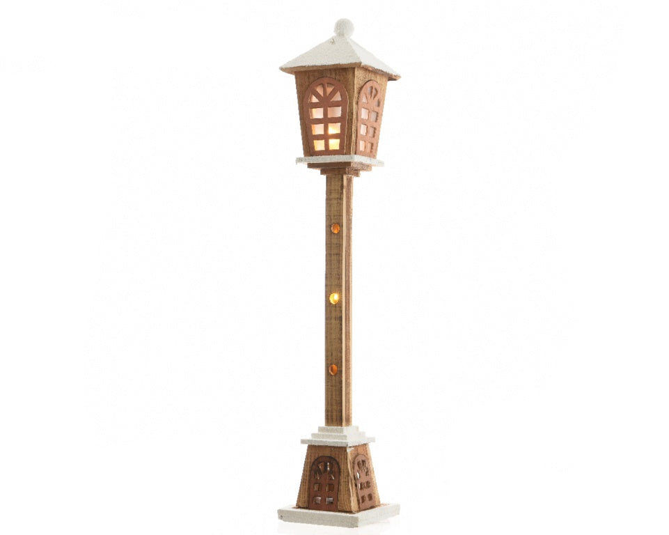 Kaemingk LED Wooden Lamp Post With Timer