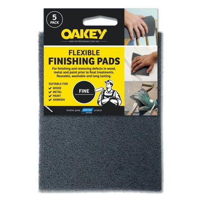 Oakey Flexible Finishing Pads Grey Pack 5