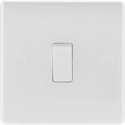 BG 2 Way White Round Edge Switch