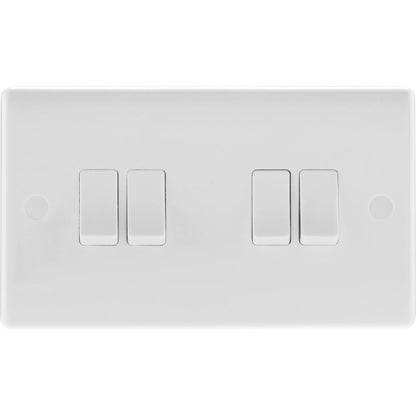 BG 2 Way White Round Edge Switch