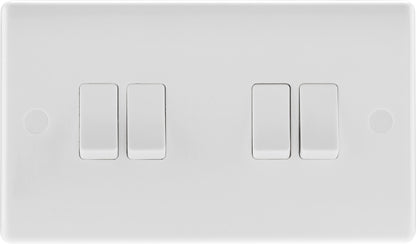 BG 2 Way White Round Edge Switch