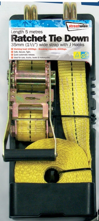 Streetwize Heavy Duty Commercial Ratchet Tie Down 5m