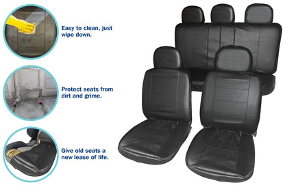 Streetwize Leather Look Headrest Covers Black