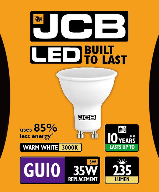 JCB LED GU10 3w 235lm 3000k Warm White