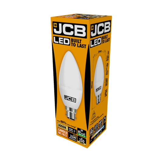 JCB LED Candle 250lm Opal 3w