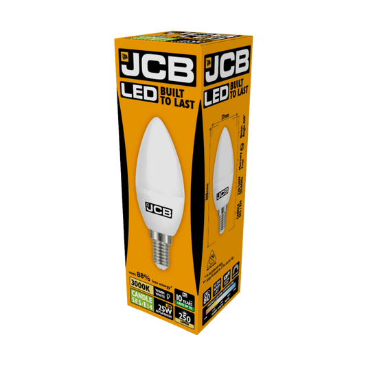 JCB LED Candle 250lm Opal 3w