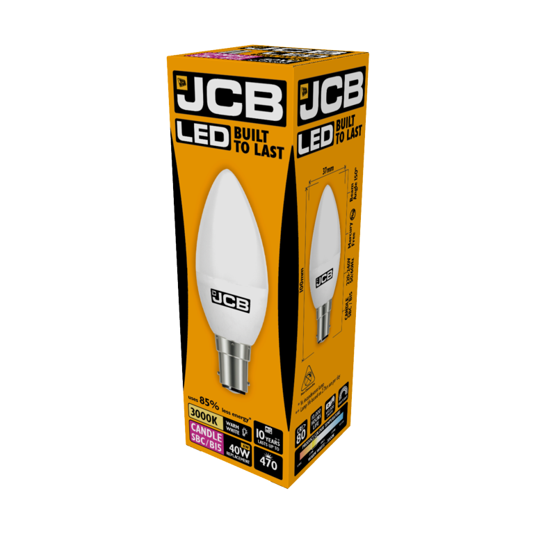 JCB LED Candle 470lm Opal 6w