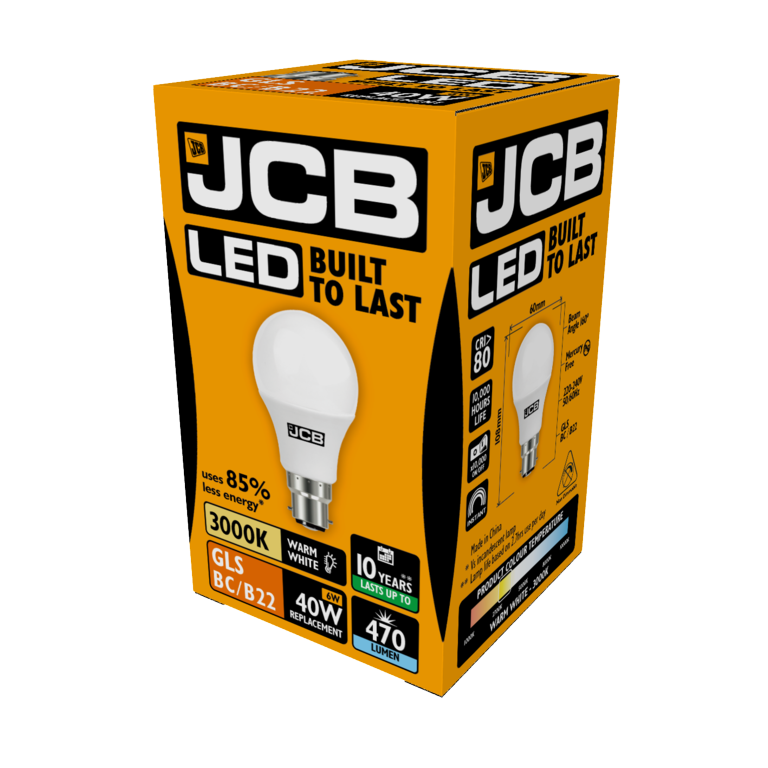 JCB LED A60 470lm Opal 6w