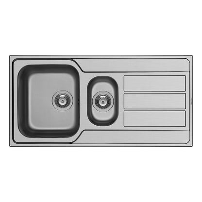 Pyramis Athena Stainless Steel 1.5 Bowl Sink & Tap 1000 x 500mm