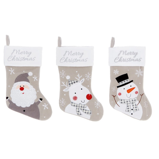 Premier Assorted Xmas Stocking Santa, Snowman & Reindeer