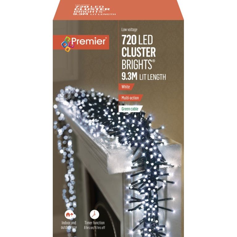 Premier 720 LED Multi Action Supabrights Cluster Lights With Timer