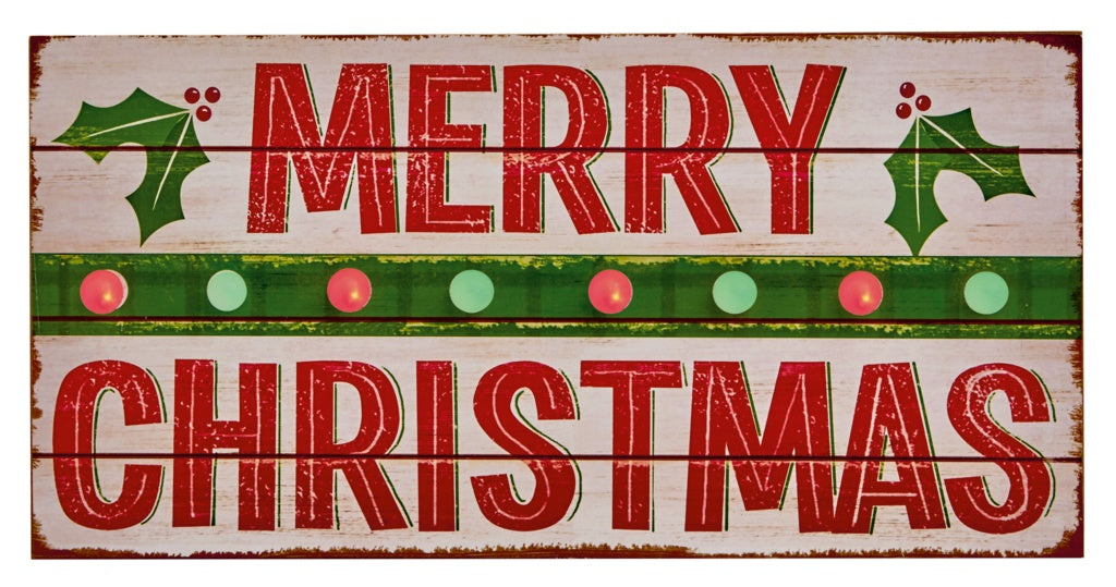 Premier Battery Operated Merry Xmas LED Sign