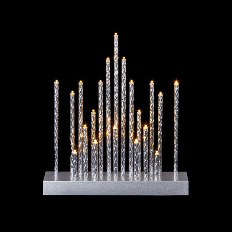 Premier Aluminium Candle Bridge 20 Warm White LED 27.5cm