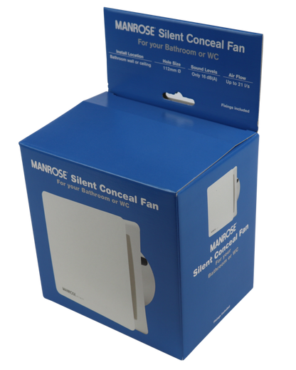 Manrose Silent Fan Conceal Timer 4"/100mm