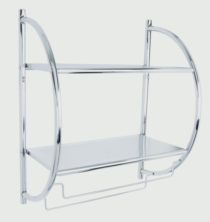 Croydex Wall Mounted Curved Shelf/Towel Rack