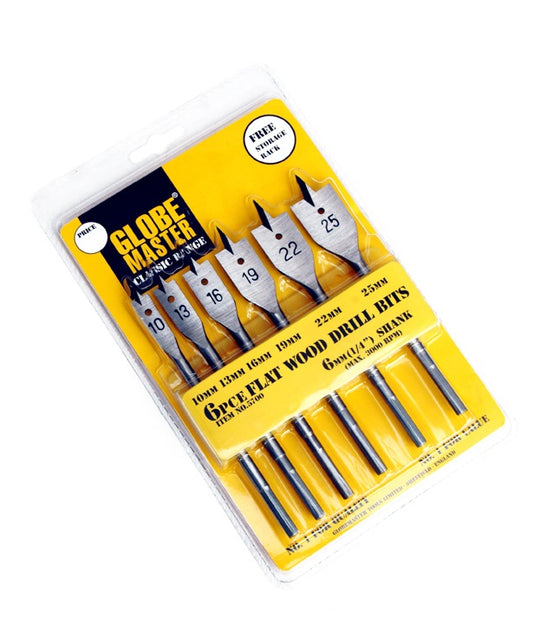 Globemaster Flat Wood Drill Bit Set 6 Piece