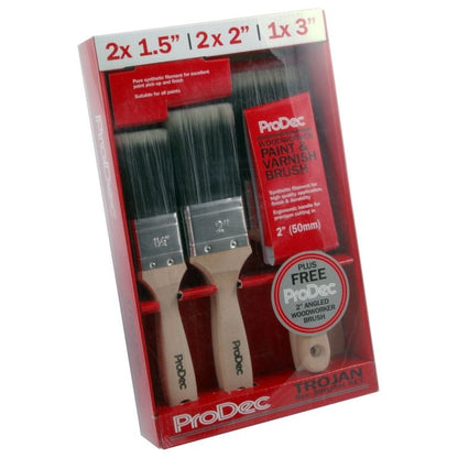 Rodo Trojan Brush Set With FREE 2" Woodworker 5 piece