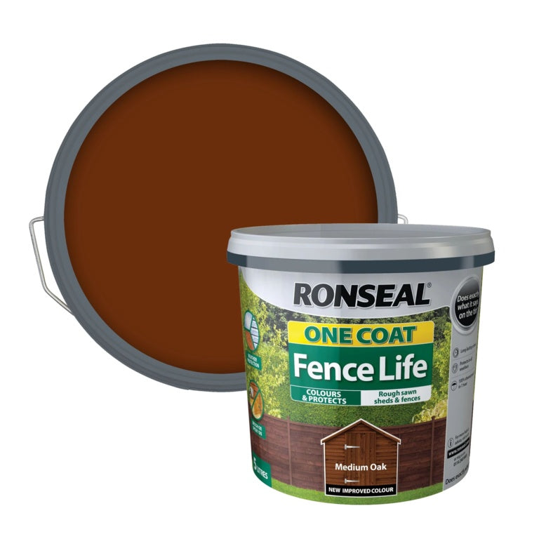 Ronseal One Coat Fence Life 5L Chêne moyen