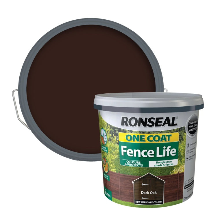 Ronseal One Coat Fence Life 5L Dark Oak