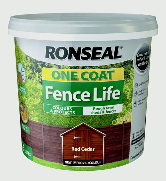 Ronseal One Coat Fence Life 5L Cedro Rojo