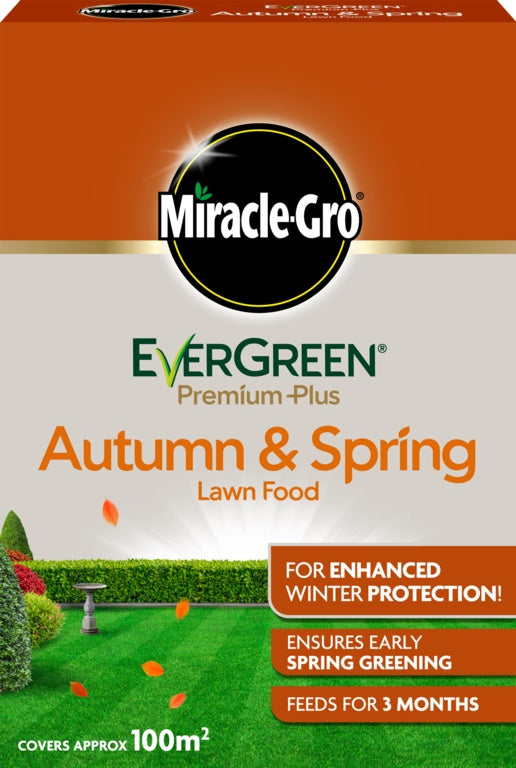 Miracle-Gro® Evergreen Premium Plus Alimento para césped de otoño y primavera 100 m2