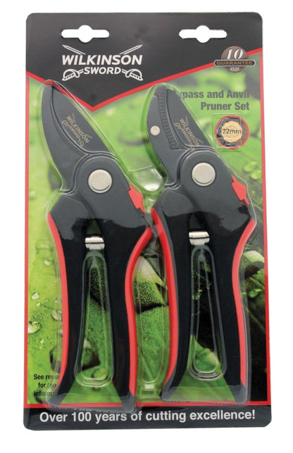 Wilkinson Sword Bypass & Anvil Pruners SetTwin Pack