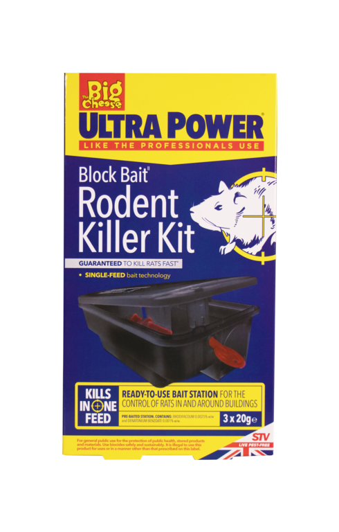 Kit para matar roedores con cebo Ultra Power Block de The Big Cheese