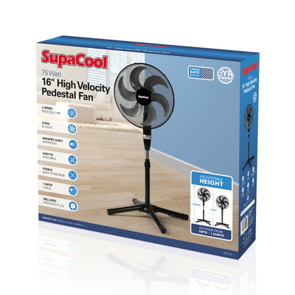 SupaCool High Velocity Pedestal Fan 16" (
