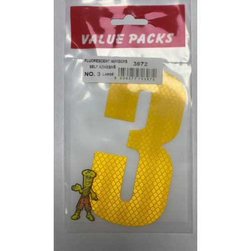Fast Pak NUMBER 3 EXTRA LARGE FLUORESCENT SELF ADHESIVE