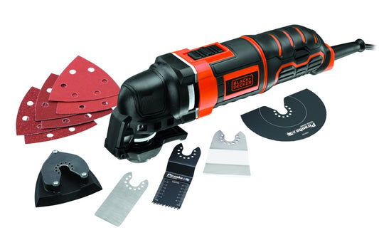 Multiherramienta oscilante Black &amp; Decker 300W con 12 accesorios + Kitbox