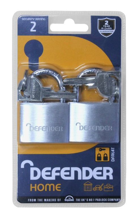 Defender Aluminium Padlock Twin Pack