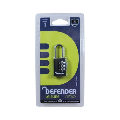 Defender Black Diecast Combi Padlock