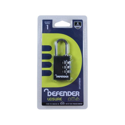 Cadenas combiné moulé sous pression Defender noir