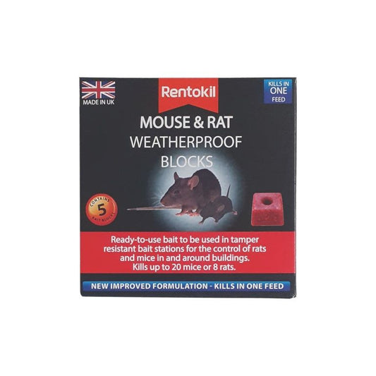 Rentokil Mouse & Rat Weatherproof Blocks Pack 5