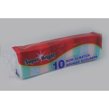 Superbright Non-Scratch Sponge Scourers – Pack of 10
