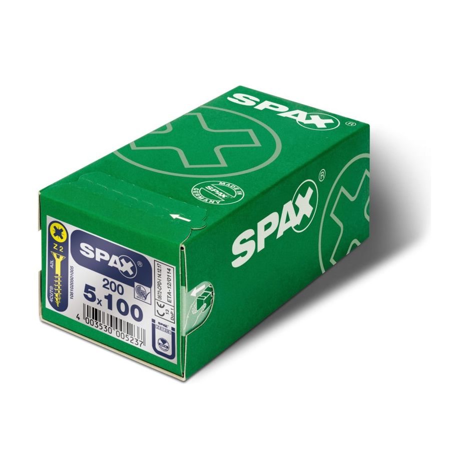 Spax Flat Countersunk VP5 200 Pack