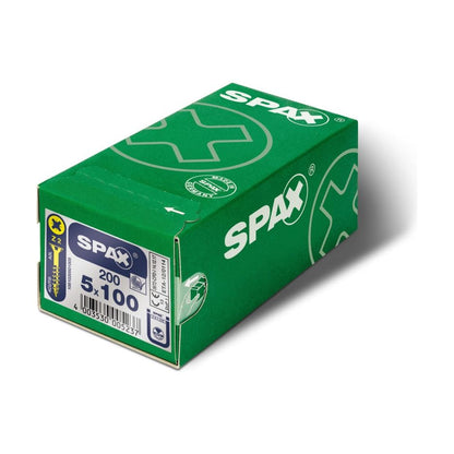 Spax Flat Countersunk VP5 200 Pack 5x100