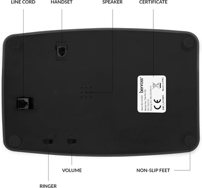 Global Gizmos Black Retro Telephone