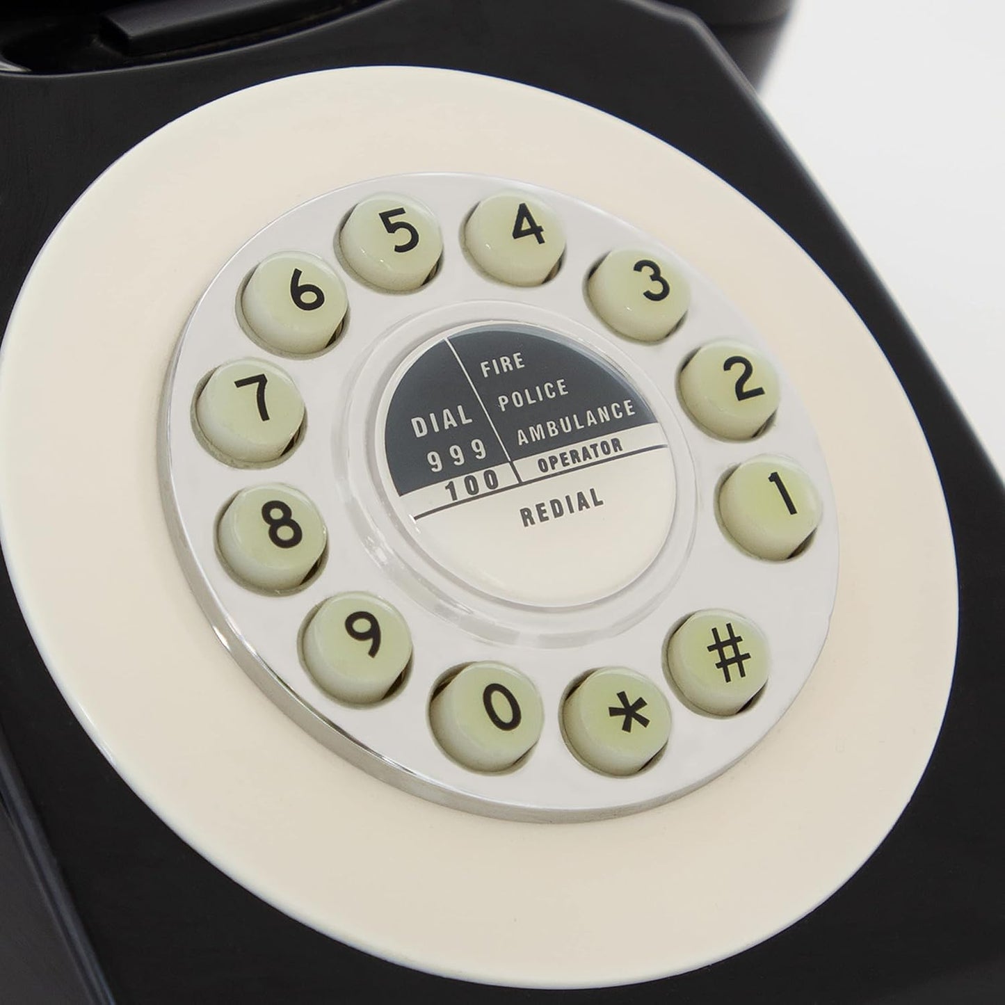 Global Gizmos Black Retro Telephone