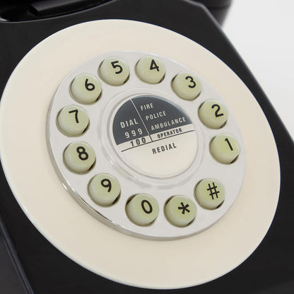 Global Gizmos Black Retro Telephone
