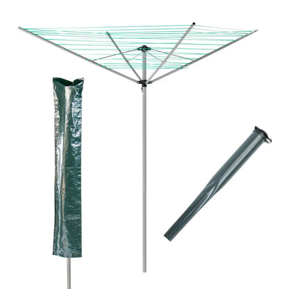 Groundsman 4 Arm Rotary Airer With Cover, Bag & Spike